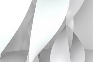 3d rendering, white smooth curves background photo