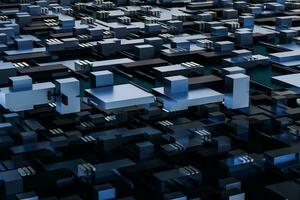 3d rendering, cubes board space, fantasy world photo