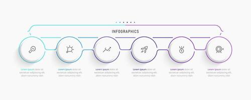 Vector Infographic label design template with icons and 6 options or steps. Can be used for process diagram, presentations, workflow layout, banner, flow chart, info graph.