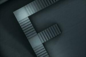 The stairway in the dark basement, 3d rendering. photo