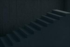 The stairway in the dark basement, 3d rendering. photo