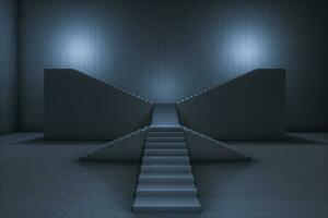 The stairway in the dark basement, 3d rendering. photo