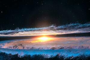 3d rendering, the magnificent spiral nebula. The universe background. photo