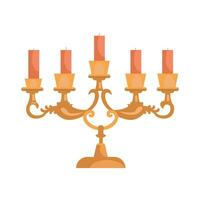 Orange lace candle holder on a white background vector