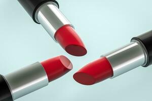 Lipstick with light color background, product photography, 3d rendering. photo