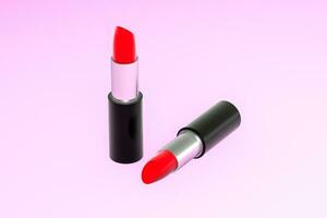 Lipstick with light color background, product photography, 3d rendering. photo