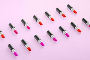 Lipstick with light color background, product photography, 3d rendering. photo