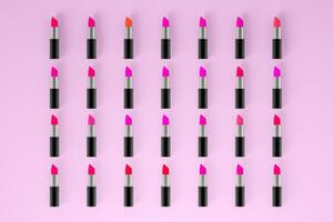 Lipstick with light color background, product photography, 3d rendering. photo