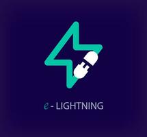 Creative lightning connection design. Unique color transitions. Unique lightning connector socket and plug design template. vector