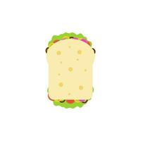 Ilustración de vector de diseño plano sándwich