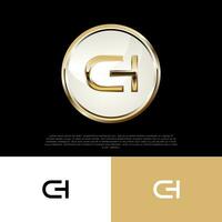 CH Initial Modern Luxury Emblem Logo Template for Business vector