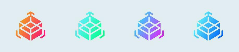 Three dimensional solid icon in gradient colors. 3d signs vector illustration.