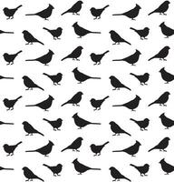 Vector seamless pattern of little birds silhouette