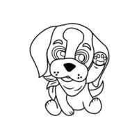 Cute Dog Cartoon. vector illustration