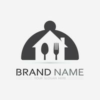 KITCHEN AND CHEF LOGO FOOD ICON RESTO AND CAFE DESIGN VECTOR GRAPHIC ILLUSTRATION