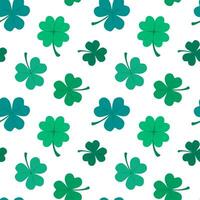 Seamless floral pattern. Clover green leaves isolated on white background. Symbol of St. Patrick's Day vector