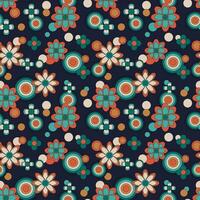 Abstract flower groovy psychedelic pattern. vector