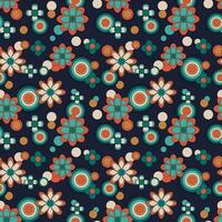 Abstract flower groovy psychedelic pattern. vector