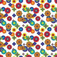 Abstract flower groovy psychedelic pattern. vector