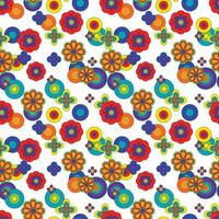 Abstract flower groovy psychedelic pattern. vector