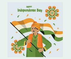 Flat India Independence Day Illustration vector