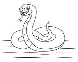 Cartoon Snake icon illustration template for many purpose. Drawing lesson for children. Vector illustration