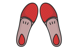 confortable orthèses chaussure semelle intérieure de face vue vecteur illustration. png