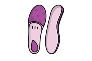 confortable orthèses chaussure semelle intérieure de face vue vecteur illustration. png
