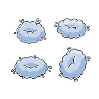 Effect of comic speed. Funny cloud of movement. Bubble cloud. Track and trace. Set of Funny smoke and steam. Cartoon black and white illustration vector