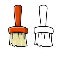 Paint brush. Drawing and sketch isolated on a white background. A painter repair red tool. Creativity and art. vector