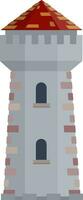 Military building of knight and king. Defense and reliability. Tower, wall and gate. Cartoon flat illustration. vector