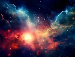 Abstract background of a space sky with nebula, galaxy and stars photo