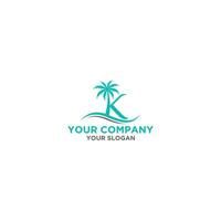 K Palm Logo Design Vector
