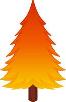 Autumn pine vector illustration. Fall season pine icon with gradient color. Fall season pine tree for autumn icon, sign, symbol or decoration. Christmas tree in autumn for design forest and plant