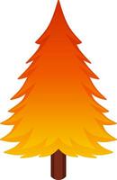 Autumn pine vector illustration. Fall season pine icon with gradient color. Fall season pine tree for autumn icon, sign, symbol or decoration. Christmas tree in autumn for design forest and plant