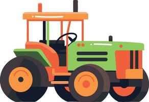 mano dibujado tractor en plano estilo vector