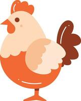 Hand Drawn farm chicken in flat style vector