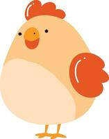 Hand Drawn farm chicken in flat style vector