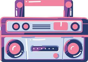 Hand Drawn vintage radio in flat style vector