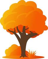 otoño árbol vector ilustración. otoño temporada árbol diseño con arbusto y césped. otoño gráfico recurso para icono, firmar, símbolo o decoración. otoño temporada árbol para bosque, planta o ambiente diseño