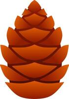 Autumn pinecone vector illustration. Conifer cone fall season icon from pine tree. Autumn graphic resource for autumn icon, sign, symbol or decoration. Pine cone with gradient for fall season design