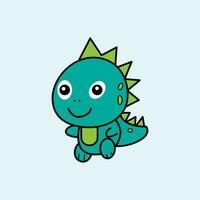 Cute Dinosaur Cartoon. vector illustration