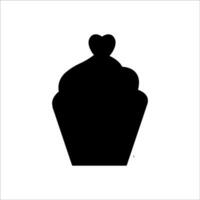 Cupcake silhouette icon illustration template for many purpose. Isolated on white background vector