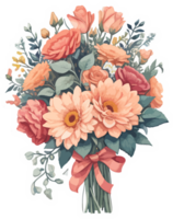 enamorado flores ramo de flores ilustración con ai generativo png