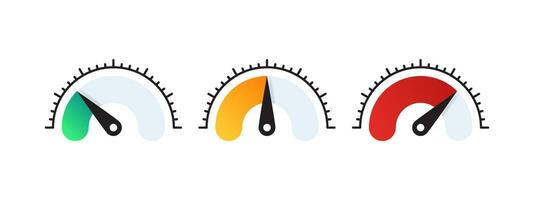 riesgo calibre escala. velocidad marcar indicador. actuación indicador. vector escalable gráficos