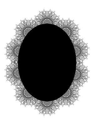 frame oval backing vintage with lace