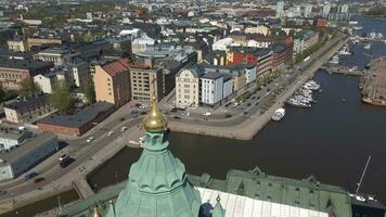 uspenski Kathedrale im Helsinki, Finnland durch Drohne video