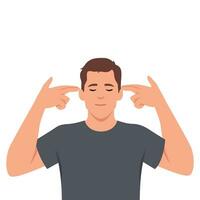 Young businessman pointing shot finger on his head. vector