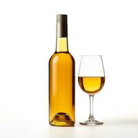 A bottle of dessert wine isolated on white background photo