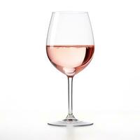 Glass of rose wine side view isolated on a white background photo